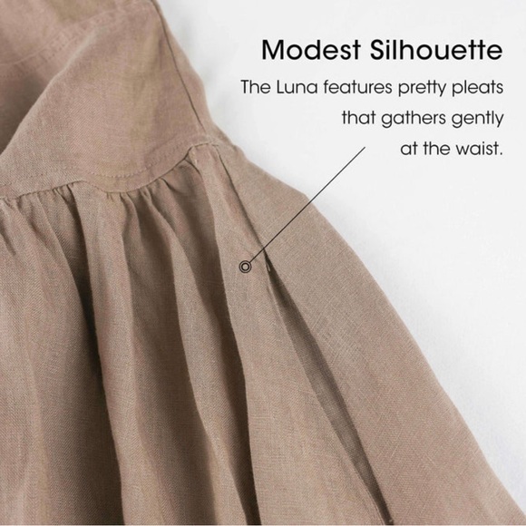 Grae Cove Luna 100% Linen V-Neck Summer Swing Dress | Midi Dress | size Large - Picture 4 of 9